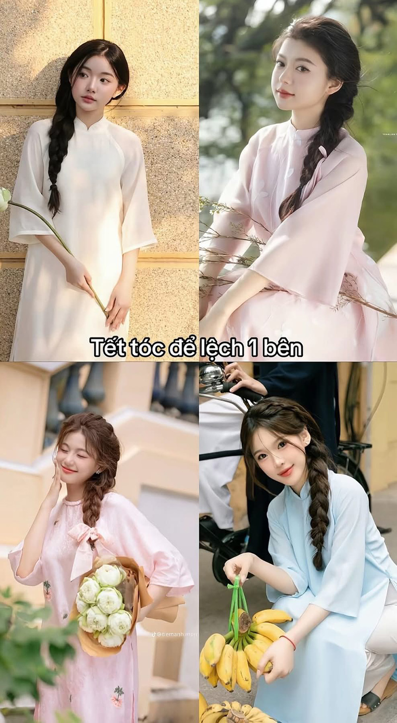kiểu tóc mặc áo dài 2-1