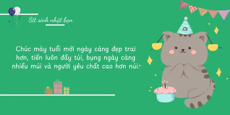 Chúc mừng ngày yêu quái hạ phàm được tròn hai mươi năm rồi nhé. Chúc mày sớm tu...