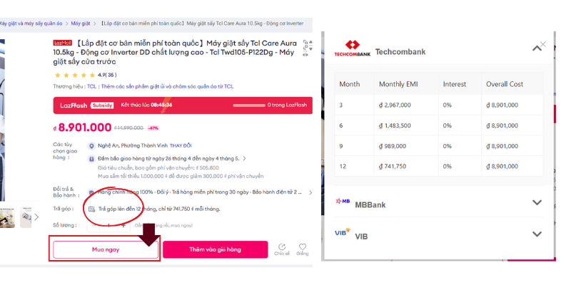 Mua hàng trả góp Lazada 1