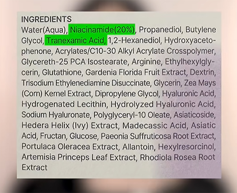 serum jumiso niacinamide 20 thành phần