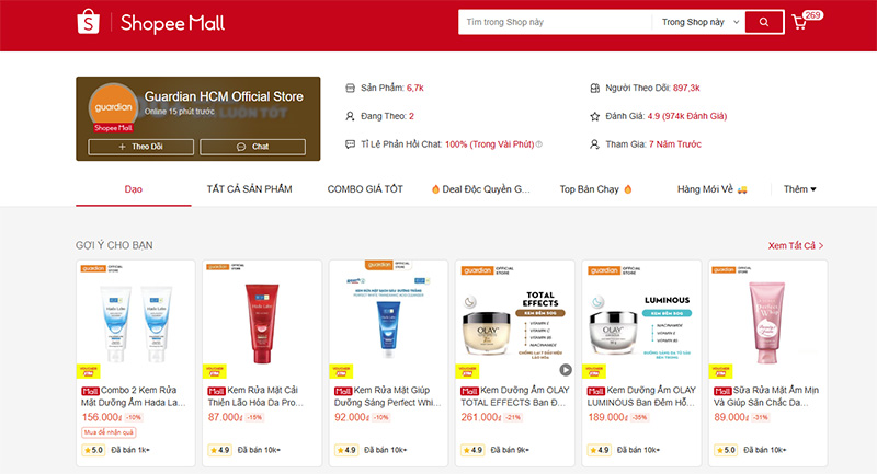 shop bán mỹ phẩm uy tín trên shopee 1