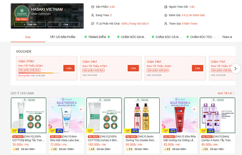 shop bán mỹ phẩm uy tín trên shopee 4