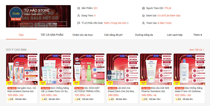 shop bán mỹ phẩm uy tín trên shopee 6