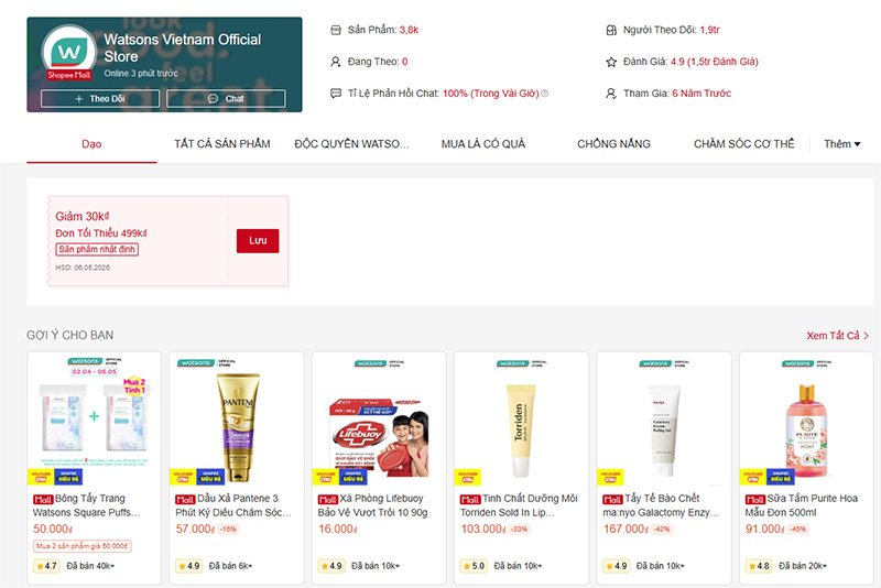 shop bán mỹ phẩm uy tín trên shopee 7