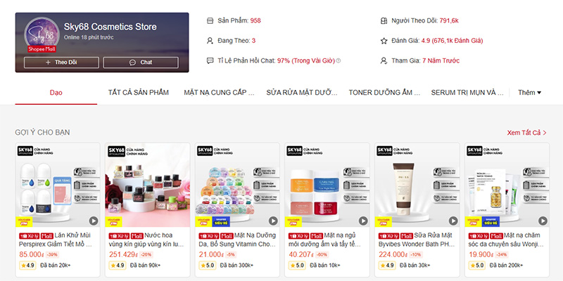 shop bán mỹ phẩm uy tín trên shopee 9