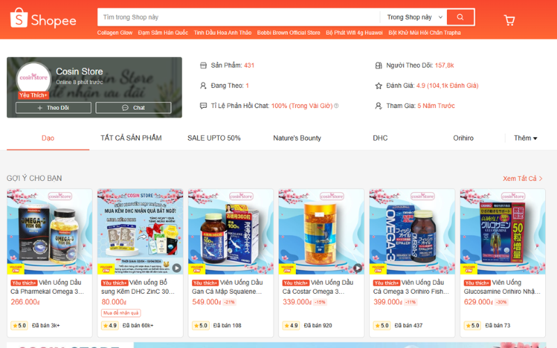 shop bán thực phẩm chức năng cosin