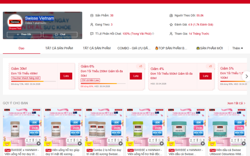 shop bán thực phẩm chức năng swisse