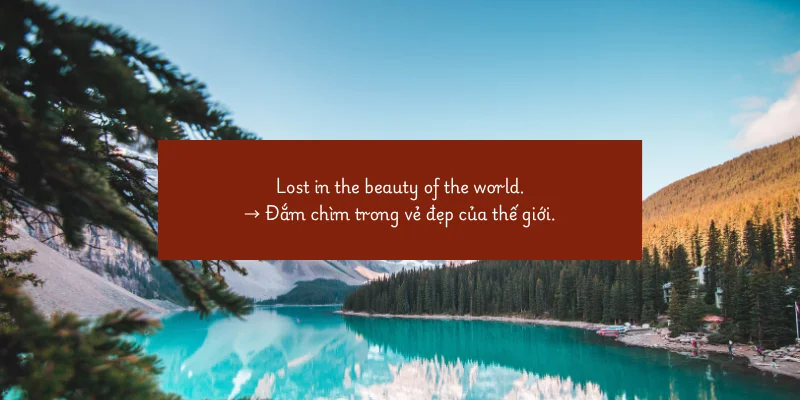 Nature never goes out of style.→ Vẻ đẹp thiên nhiên chẳng bao giờ lỗi thời.