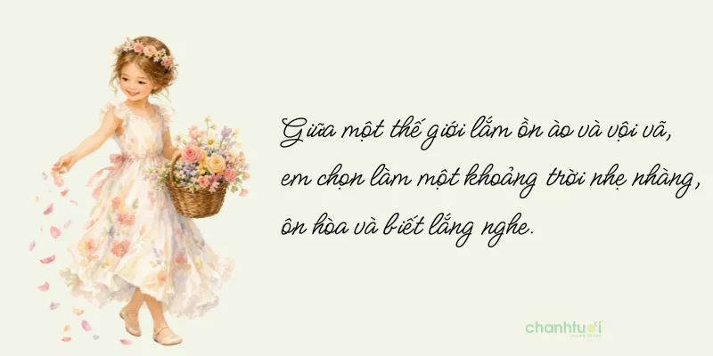 Giữa một thế giới lắm ồn ào và vội vã, em chọn làm một khoảng trời nhẹ nhàng, ôn...