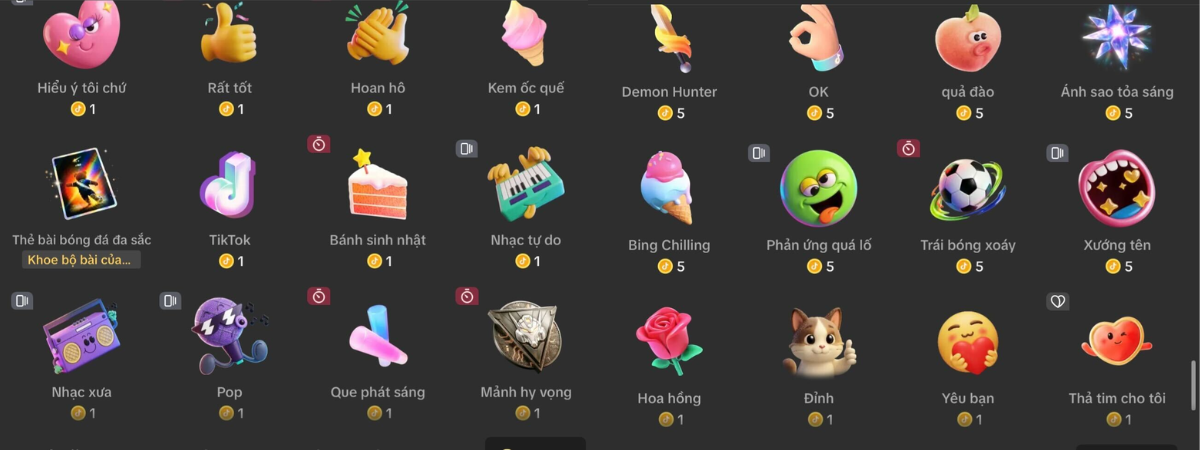 Tặng quà trên TikTok bao nhiêu tiền 1