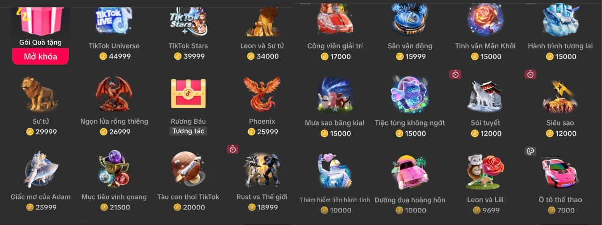 Tặng quà trên TikTok bao nhiêu tiền 4