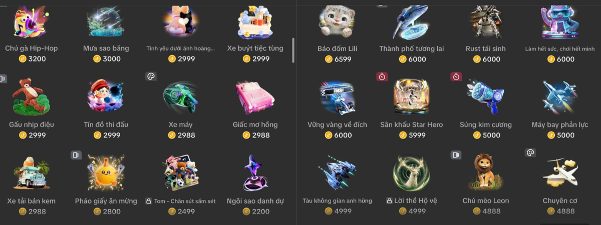 Tặng quà trên TikTok bao nhiêu tiền 5