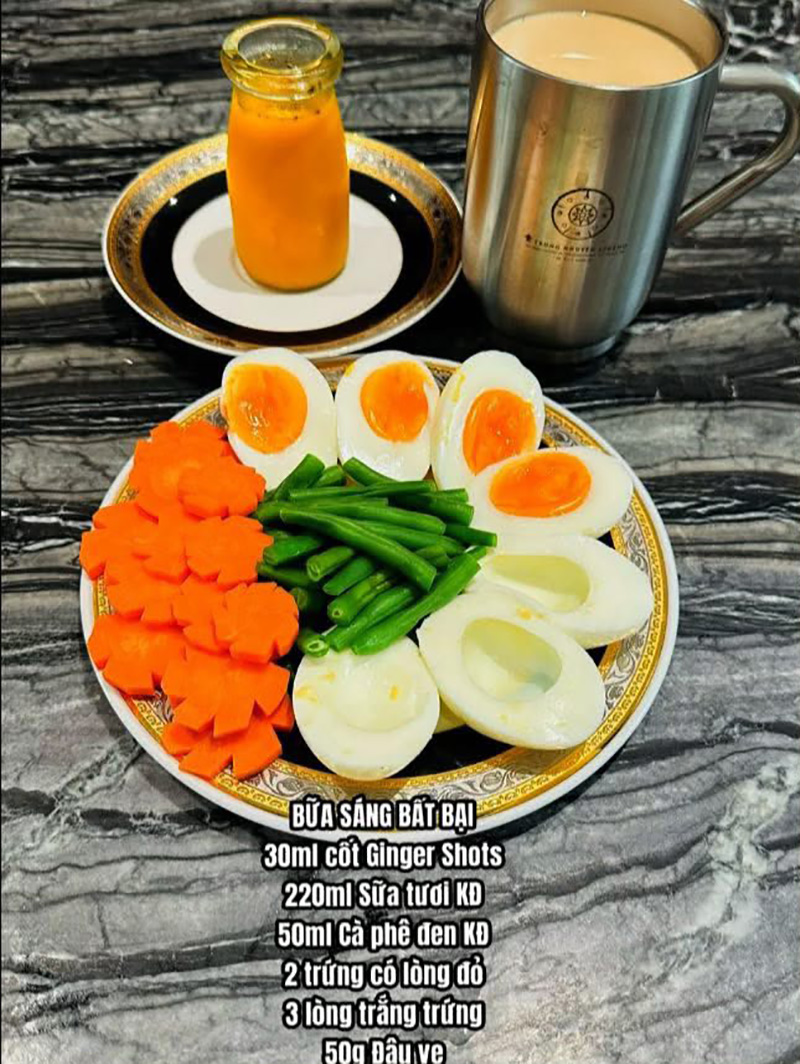 Thực đơn giảm cân cô Thiên Kim sáng 2