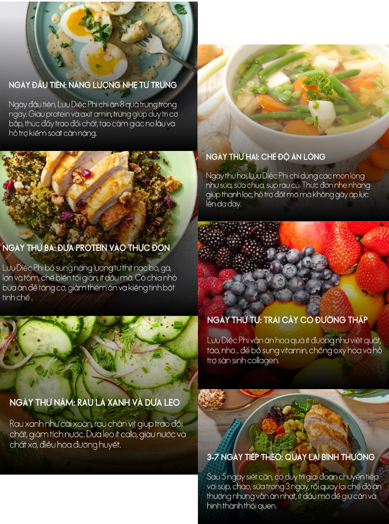 thực đơn giảm cân của Lưu Diệc Phi