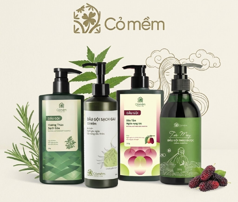 thương hiệu dầu gội Việt Nam cỏ mềm