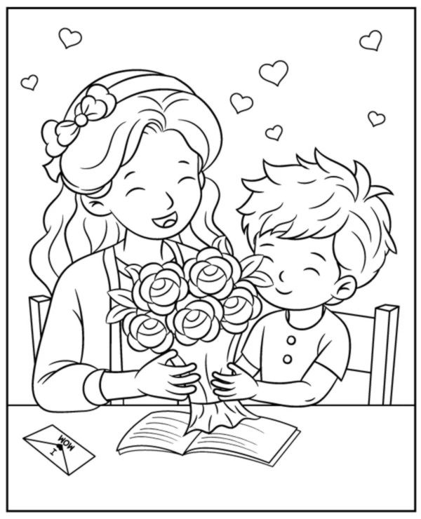 tranh tô màu 20 10 tặng mẹ 3