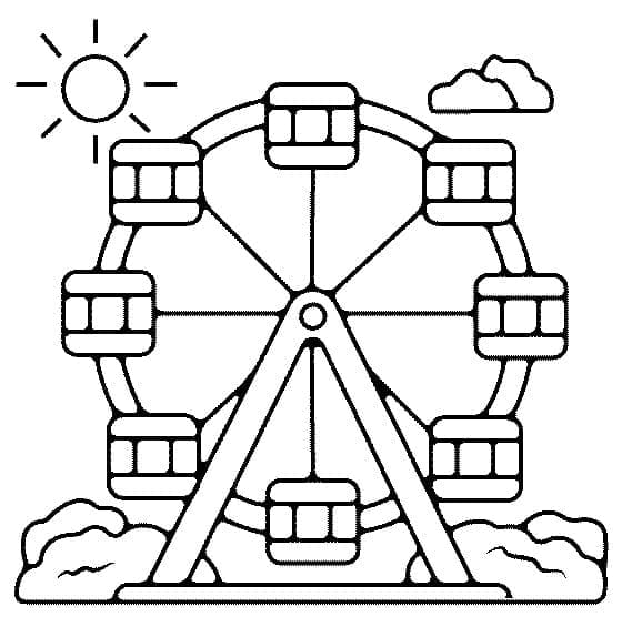 Tranh tô màu đu quay 1