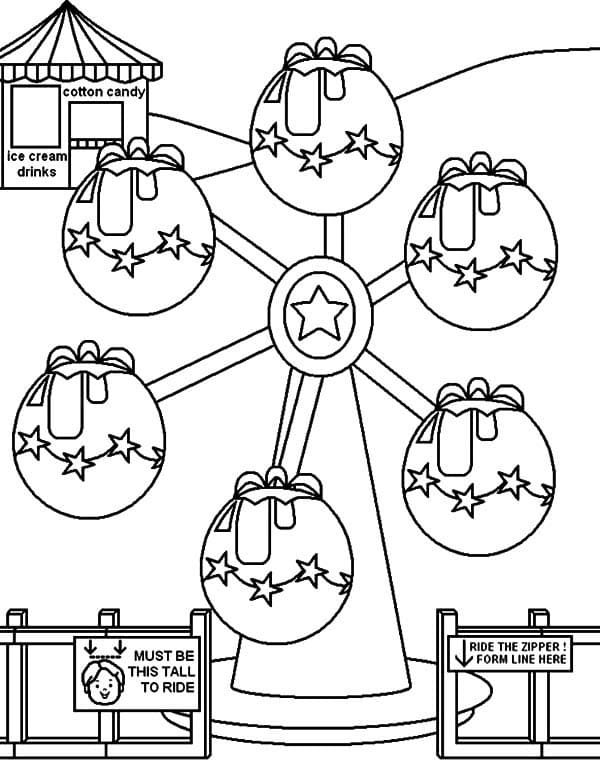tranh tô màu đu quay 12