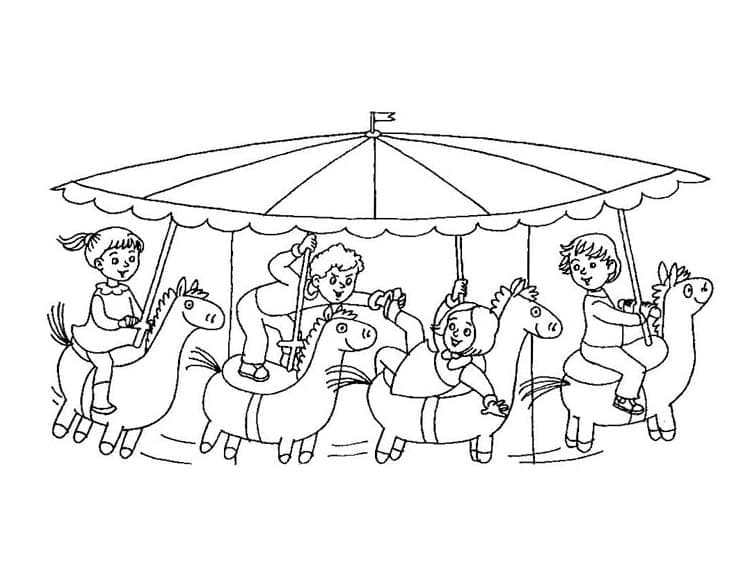 tranh tô màu đu quay 14