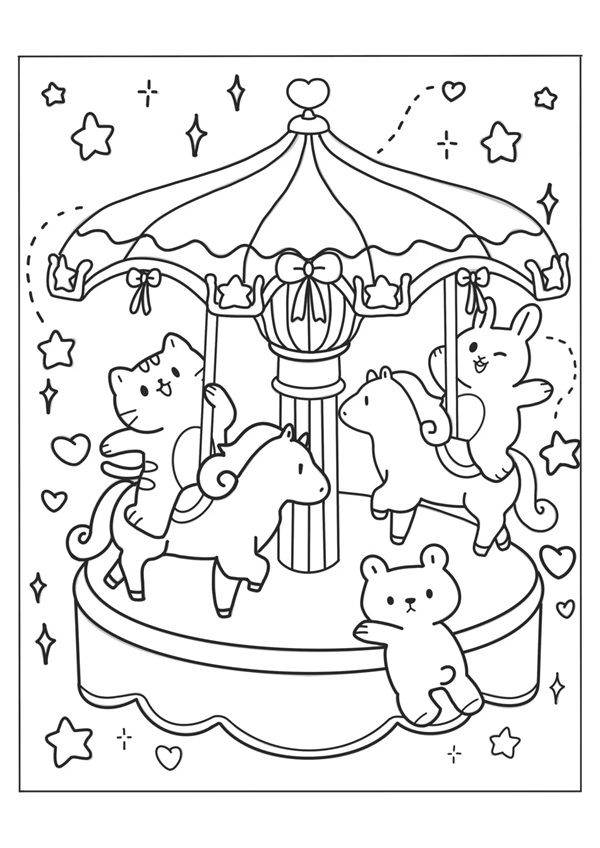 tranh tô màu đu quay 15