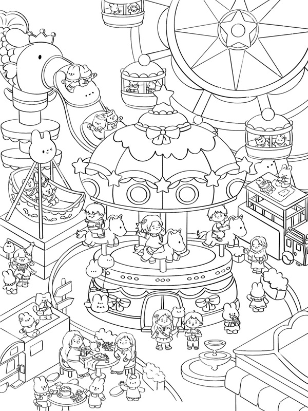 tranh tô màu đu quay 18