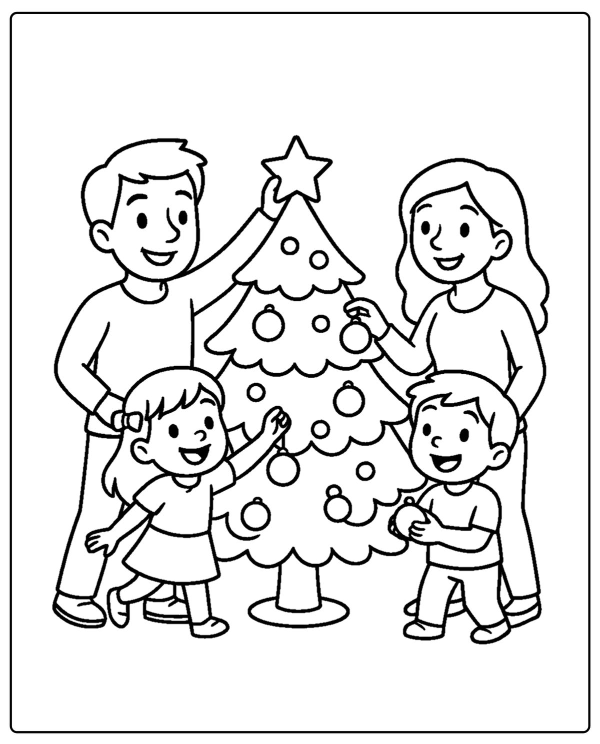 tranh tô màu giáng sinh cây thông 9