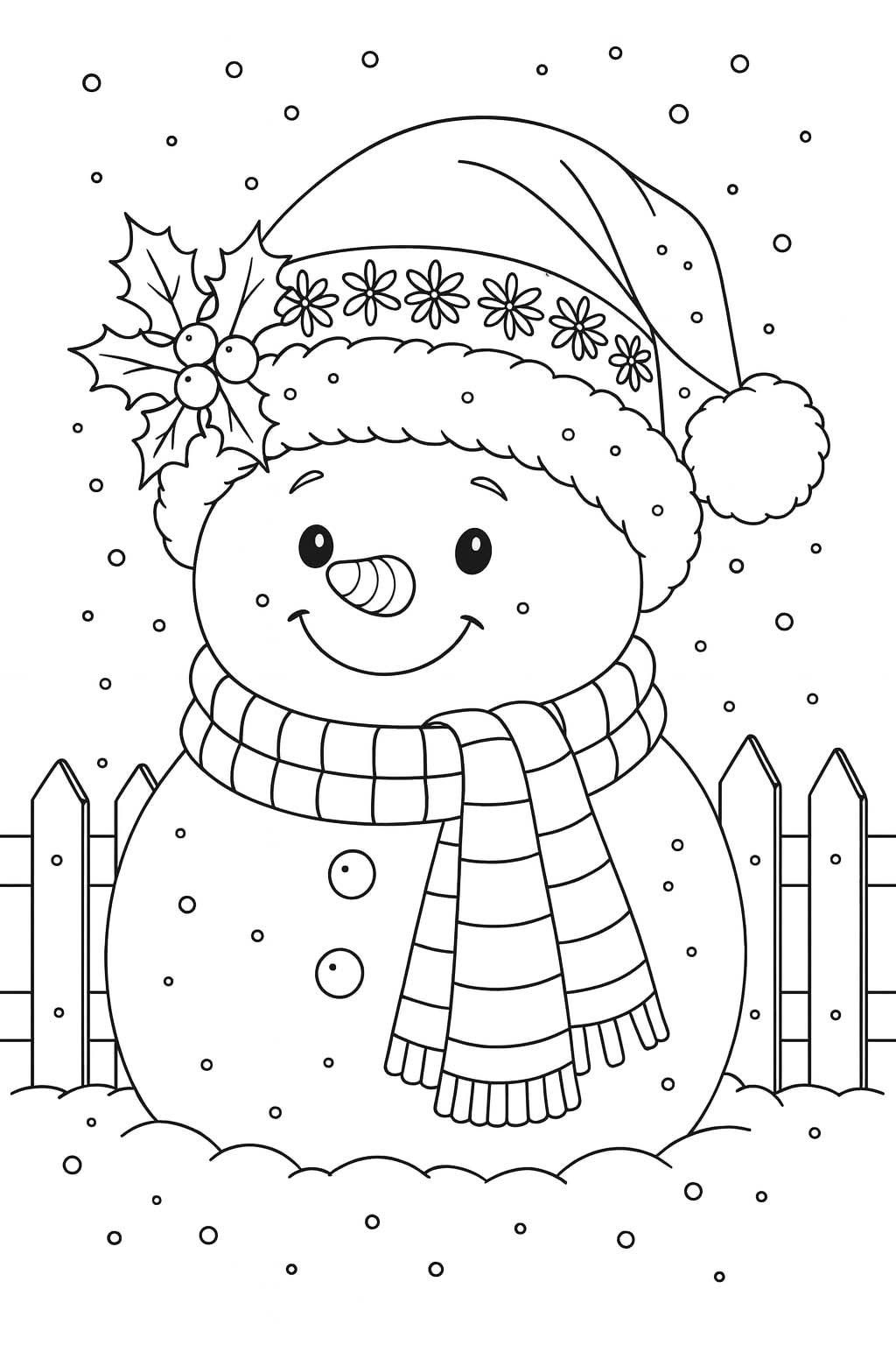 tranh tô màu giáng sinh người tuyết 2