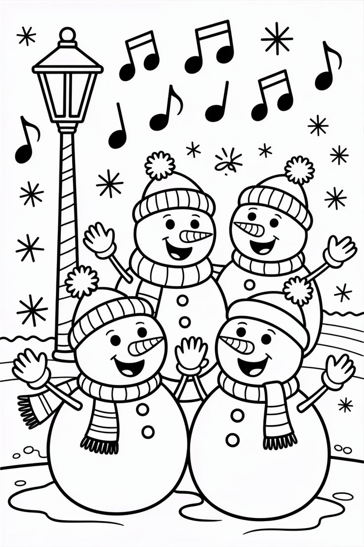 tranh tô màu giáng sinh người tuyết 3