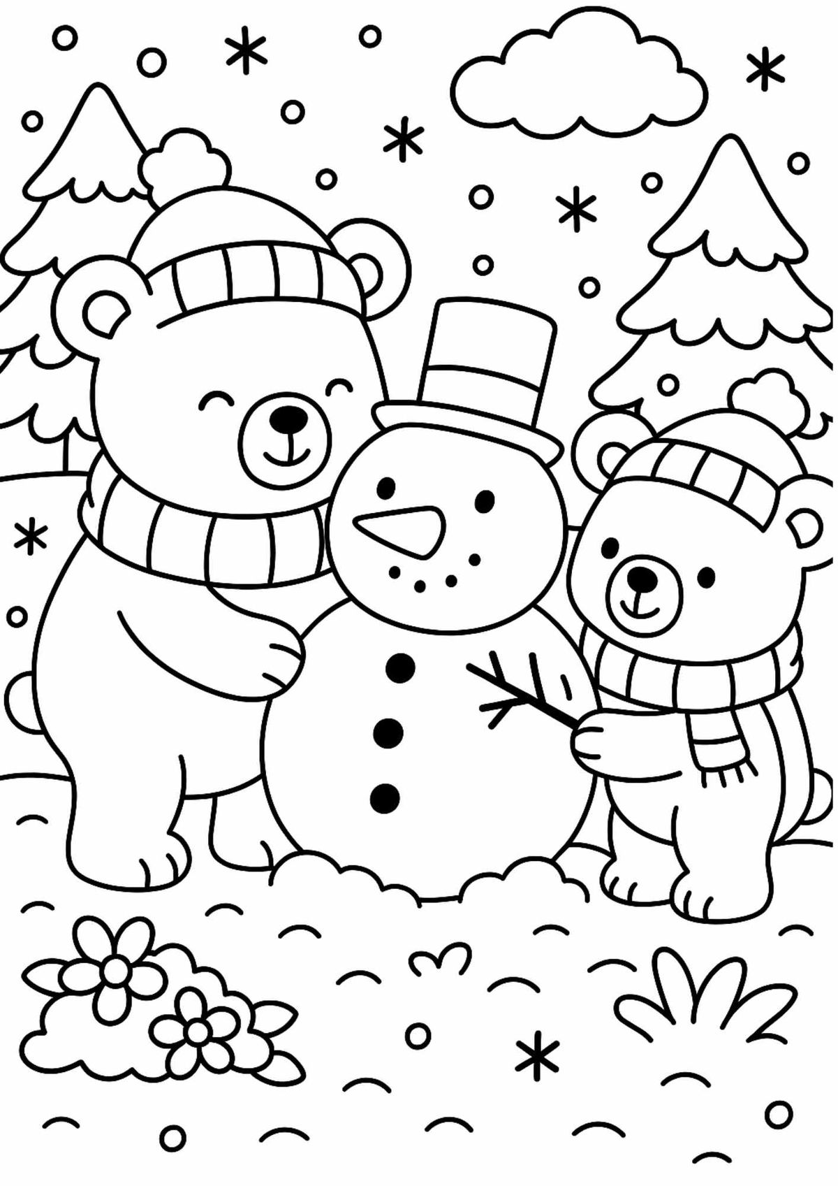 tranh tô màu giáng sinh người tuyết 9