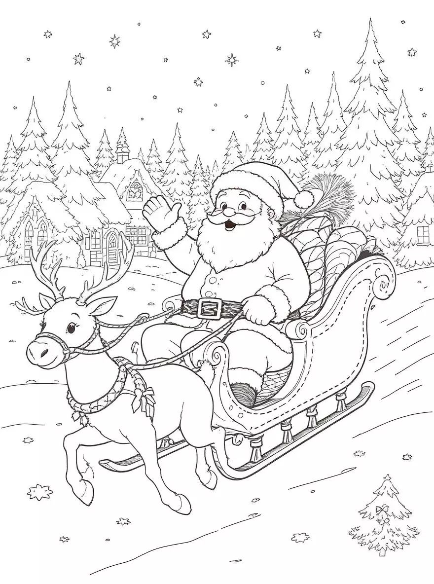 tranh tô màu giáng sinh ông già Noel 10