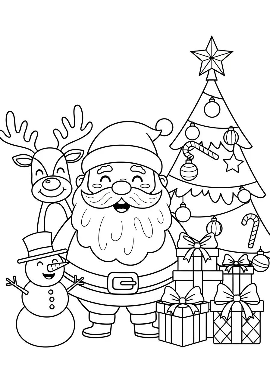 tranh tô màu giáng sinh ông già Noel 3