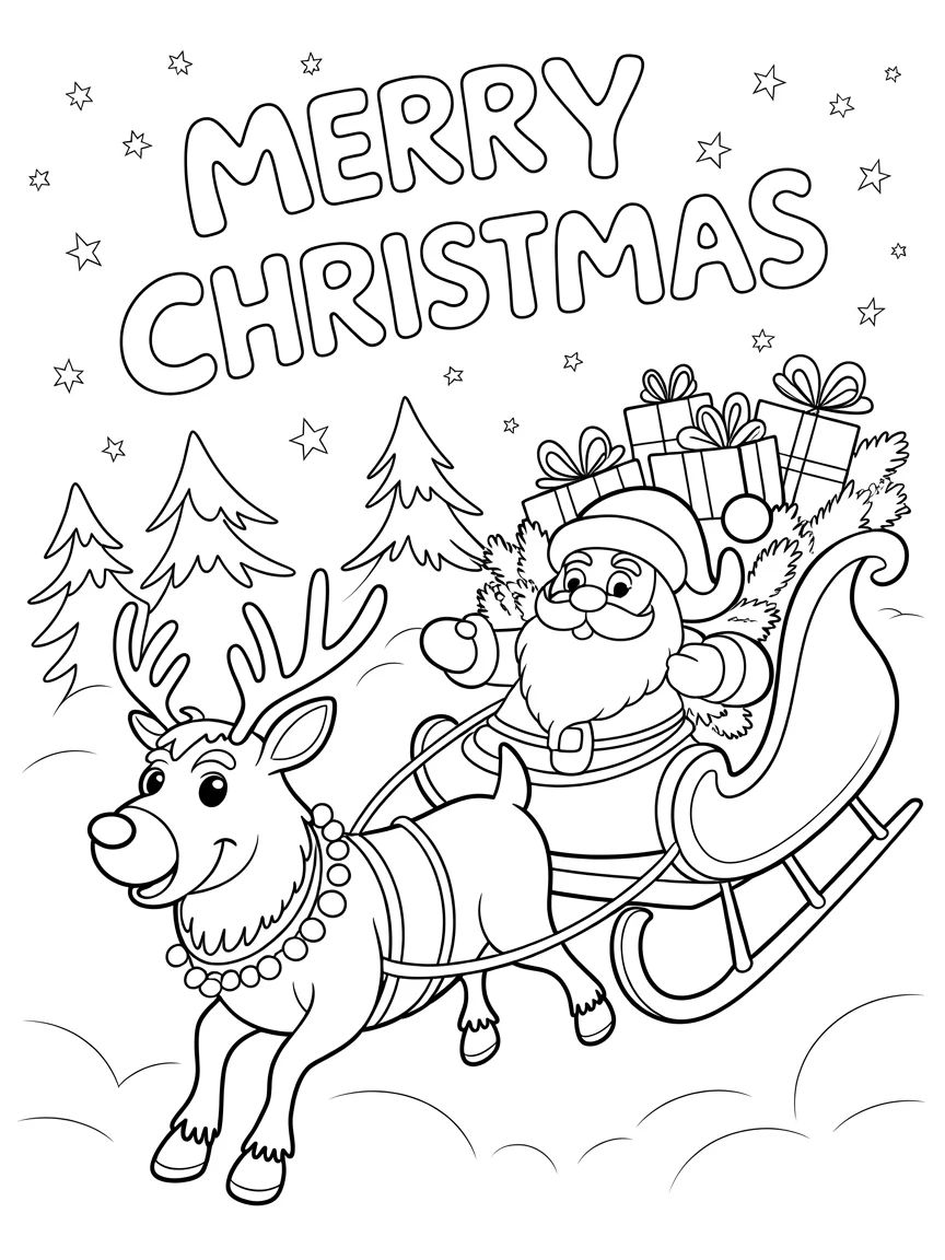 tranh tô màu giáng sinh ông già Noel 5