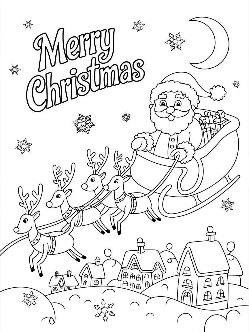 tranh tô màu giáng sinh ông già Noel 8