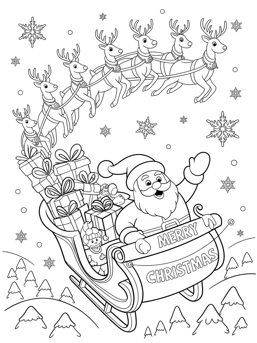 tranh tô màu giáng sinh ông già Noel 9