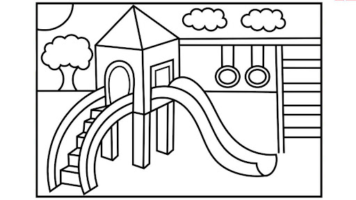 Tranh tô màu trường mầm non 10