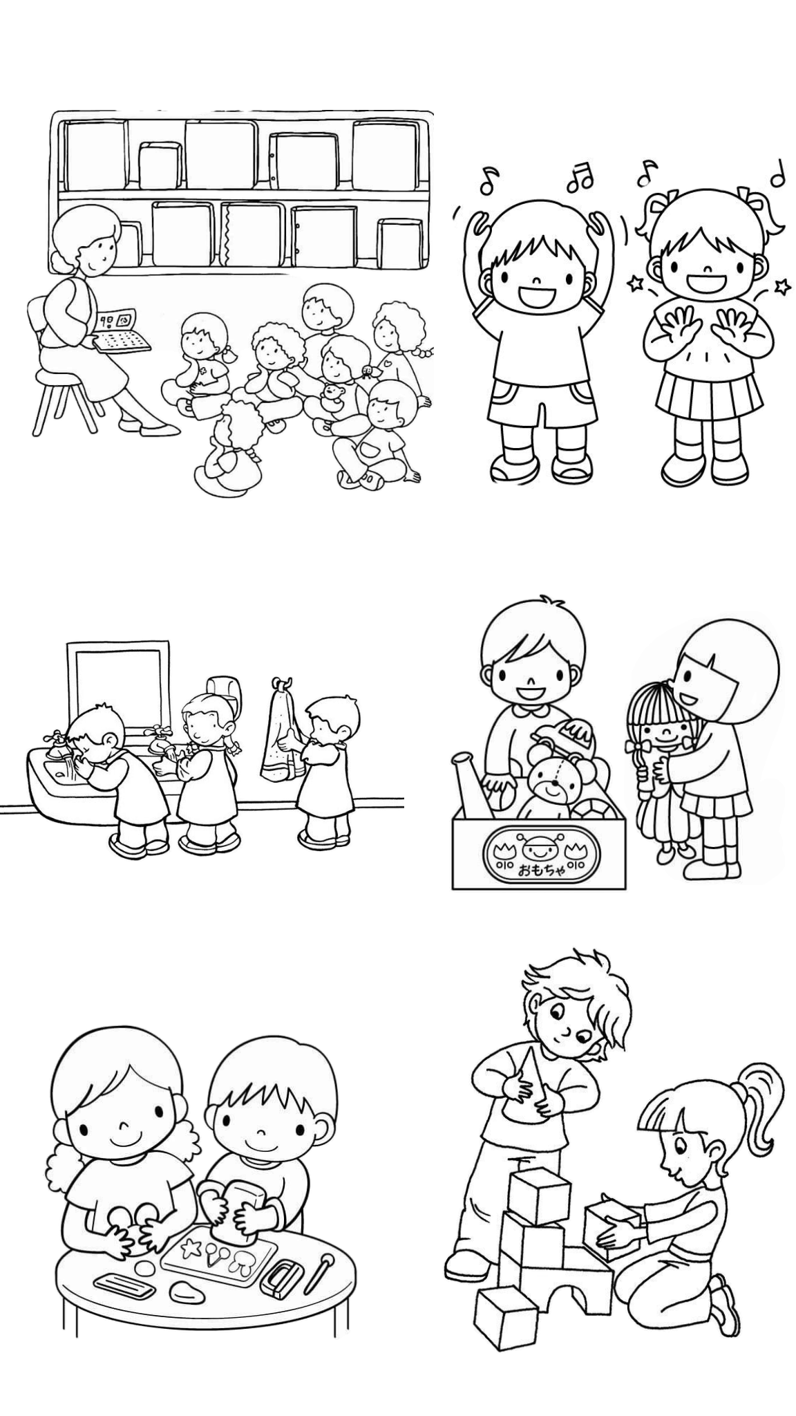 Tranh tô màu trường mầm non 14