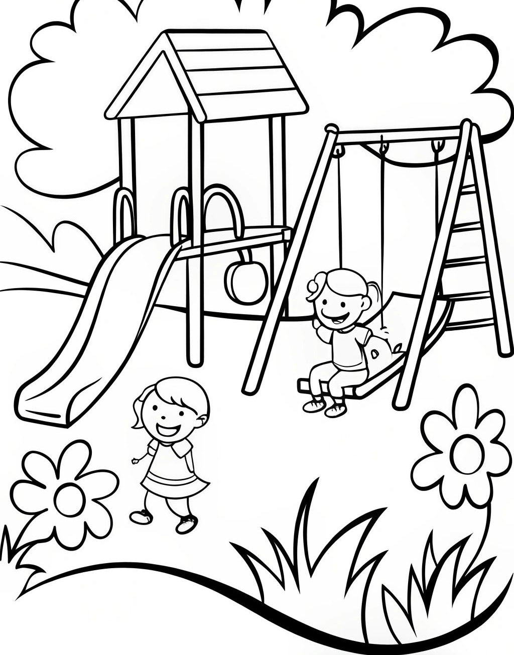 Tranh tô màu trường mầm non 20