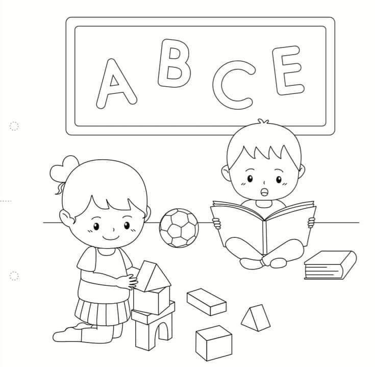 Tranh tô màu trường mầm non 5