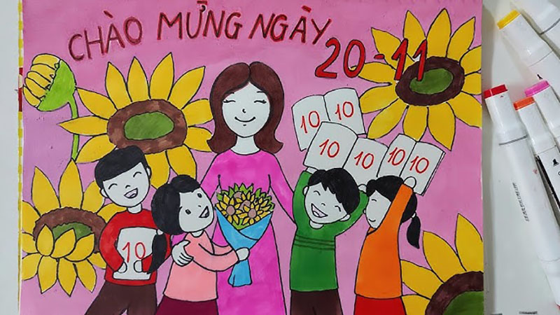 vẽ tranh 20-11 ảnh 21