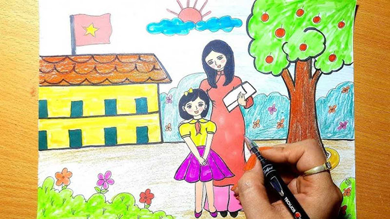 vẽ tranh 20-11 ảnh 8