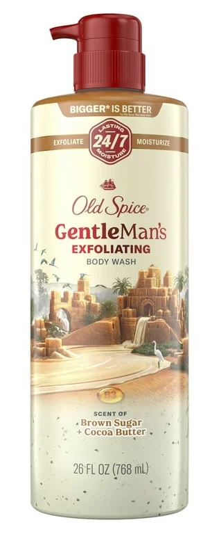 Dưỡng ẩm Old Spice Gentleman's Exfoliating & Moisturizing Body Wash For Men, Brown Sugar + Cocoa Butter Scent