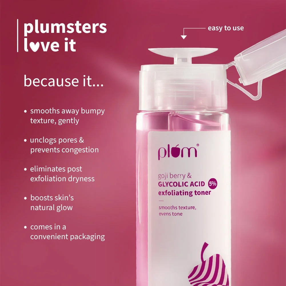 PLUM Goji Berry & 5% Glycolic Acid Exfoliating Toner For Textured Skin