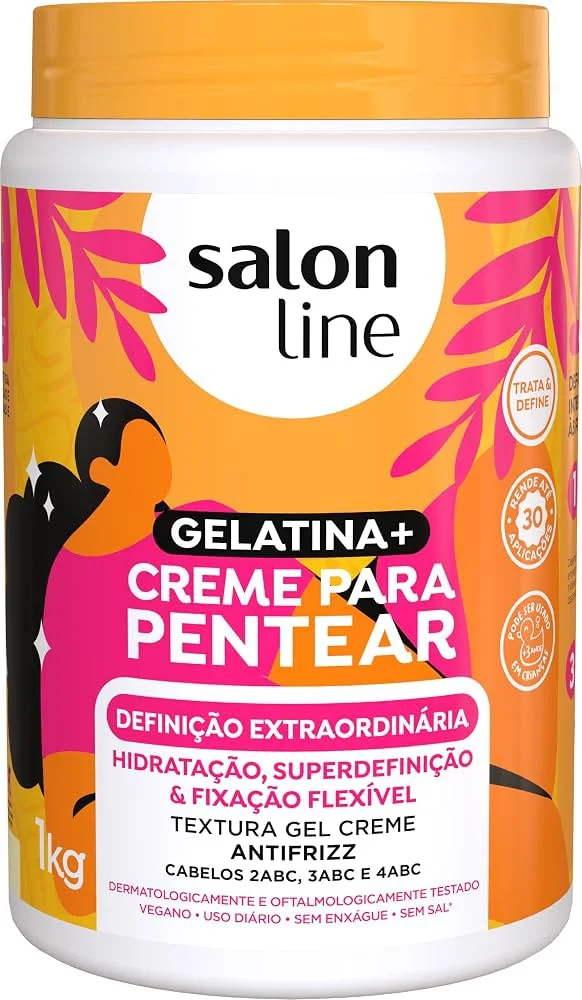 Salon Line Gelatina + Creme Para Pentear Definição Extraordinária