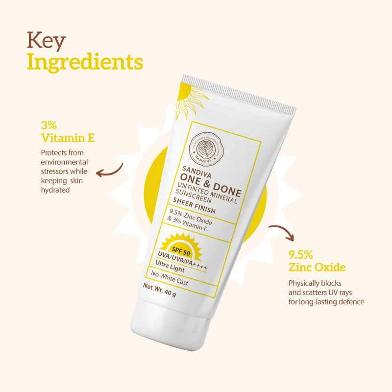 Sandiva One & Done Untinted Mineral Sunscreen SPF 50 - Sheer Finish