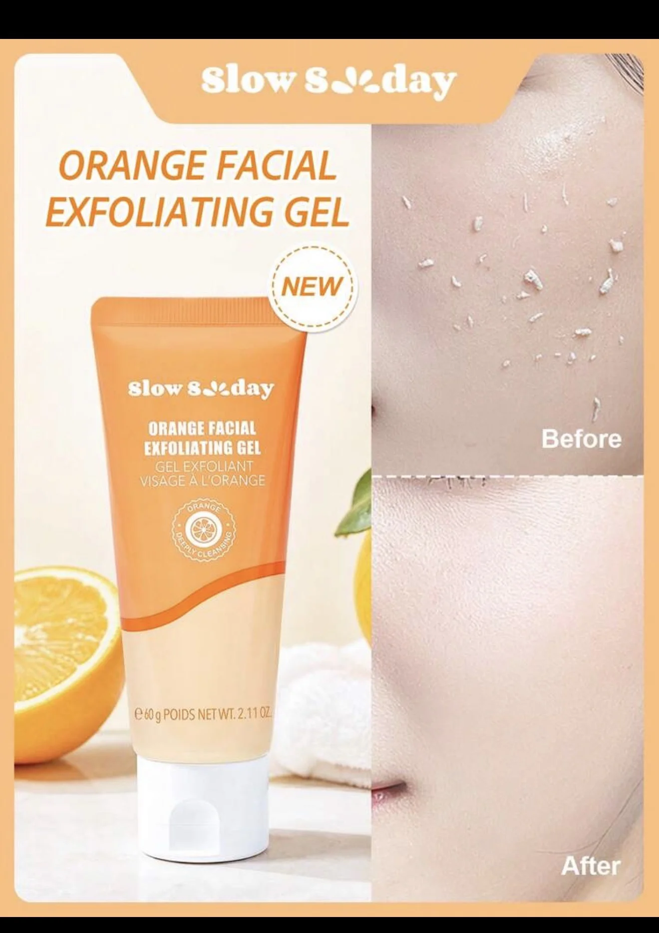 Gel tẩy tế bào chết Shein slow sunday Orange Facial Exfoliating Gel