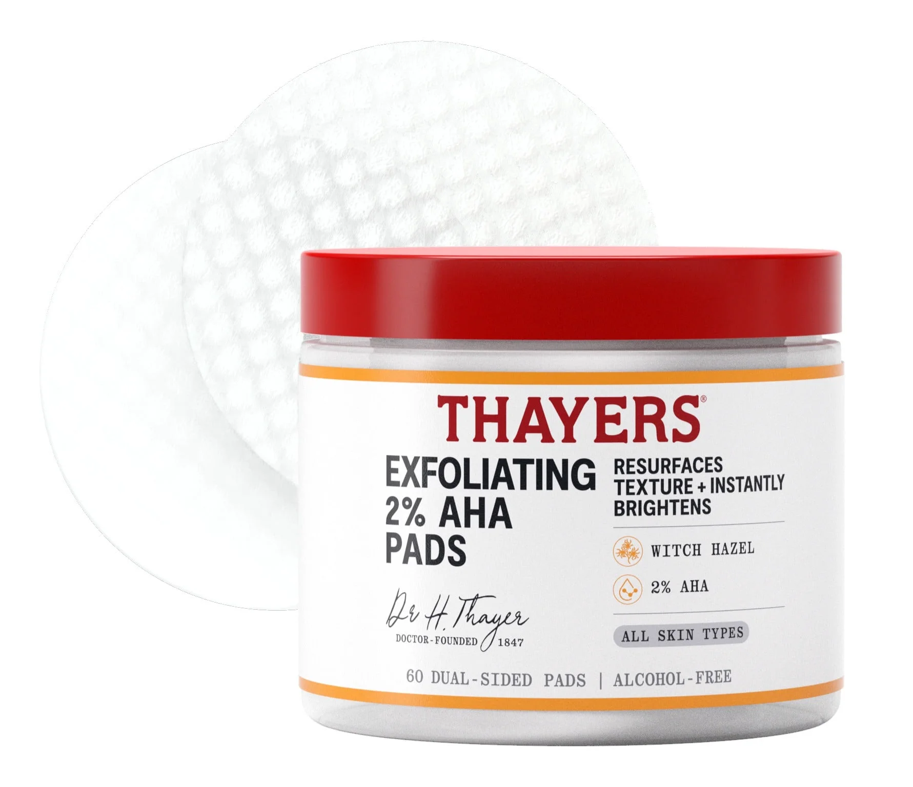 Nước hoa hồng Thayers AHA Exfoliating Toner Pads 60 Pads