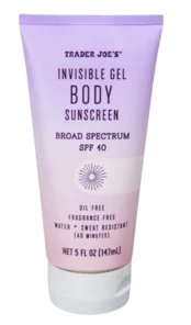 Trader Joe's Invisible Gel Body Sunscreen Sfp 40