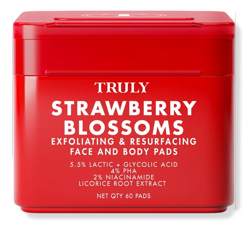 Truly Strawberry Blossom Exfoliating & Resurfacing Face & Body Pads