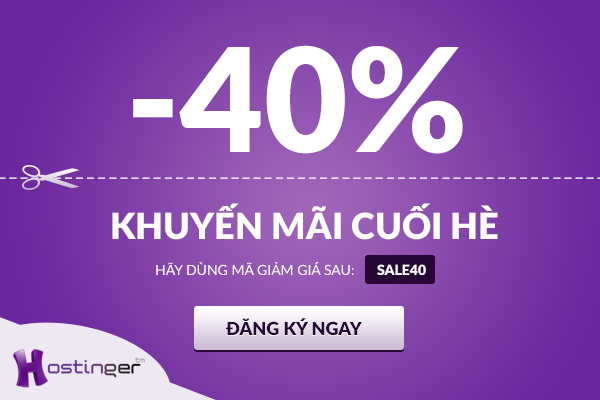 Coupon giảm giá tên miền tại Hostinger