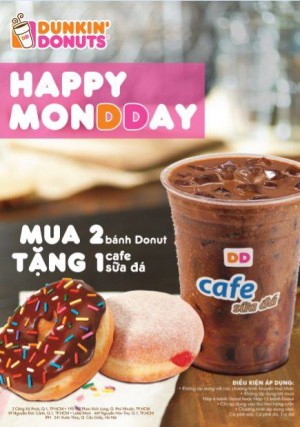Mua-2-tặng1-vào-thứ-Hai-hàng-tuần-tại-Dunkin-Donuts